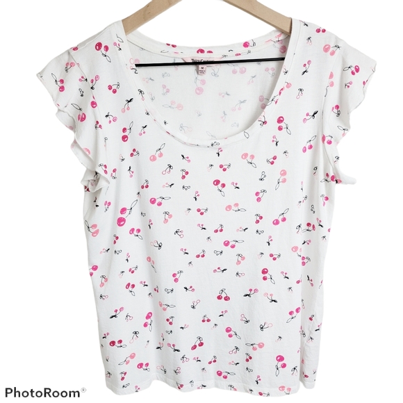Juicy Couture | Flutter Sleeve Cherry Print Shirt - Picture 1 of 7